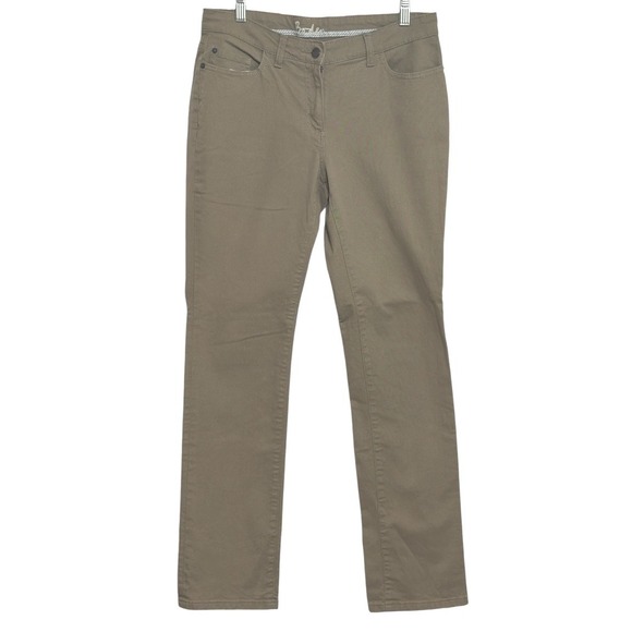 Boden Pants - Boden Straight Leg Pants Women Khaki Stretch Cotton Twill Minimalist Earthy 10L